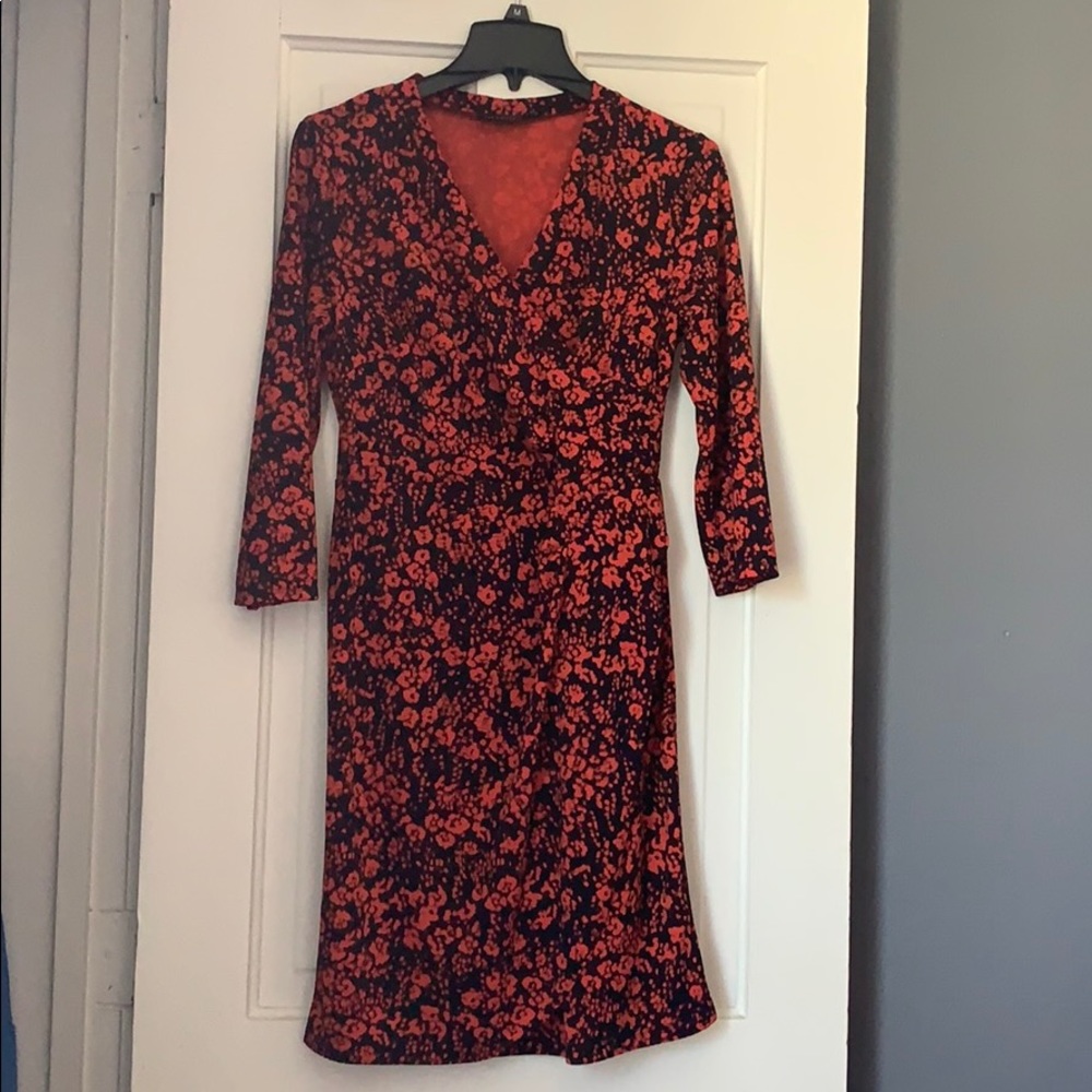 Size Small, orange and black dress